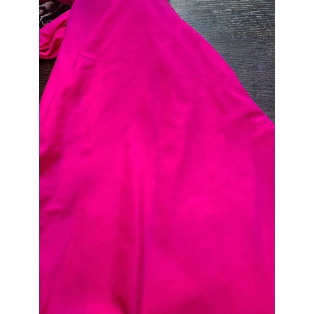 SHEIN 1pc bright pink/leopard print swimsuit sz 2XL - Picture 8 of 10